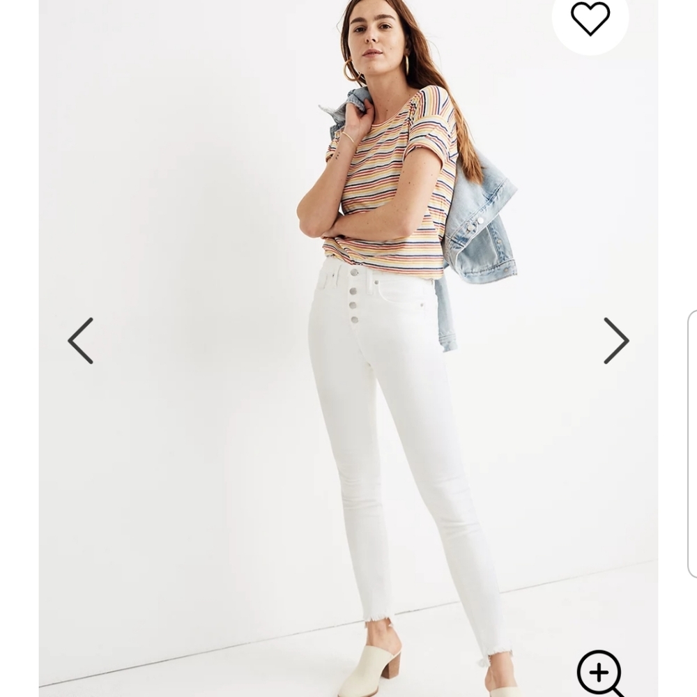 Madewell Tall 10" Skinny Jeans in Pure White